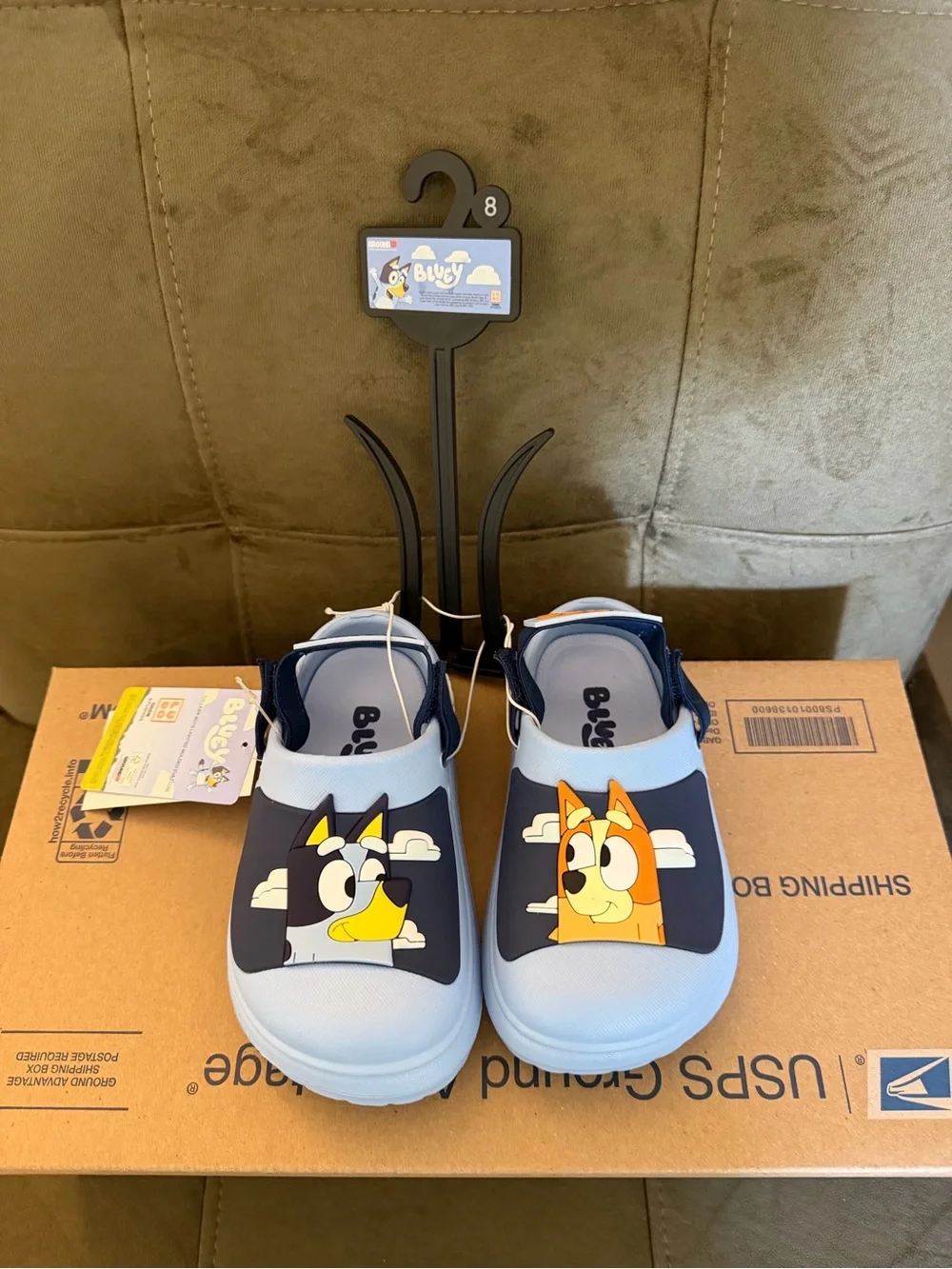 Bluey Kids' Blue Cartoon Slip-On Water Shoes - Light Blue & Navy